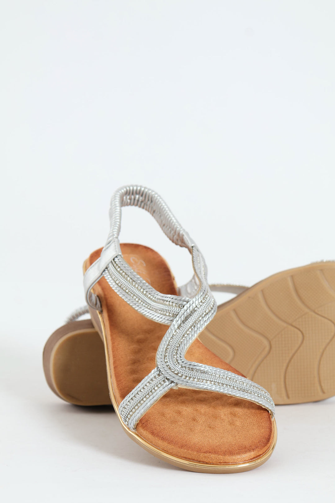 Soft Naila Asymetric Comfort Wedge Heel - Silver