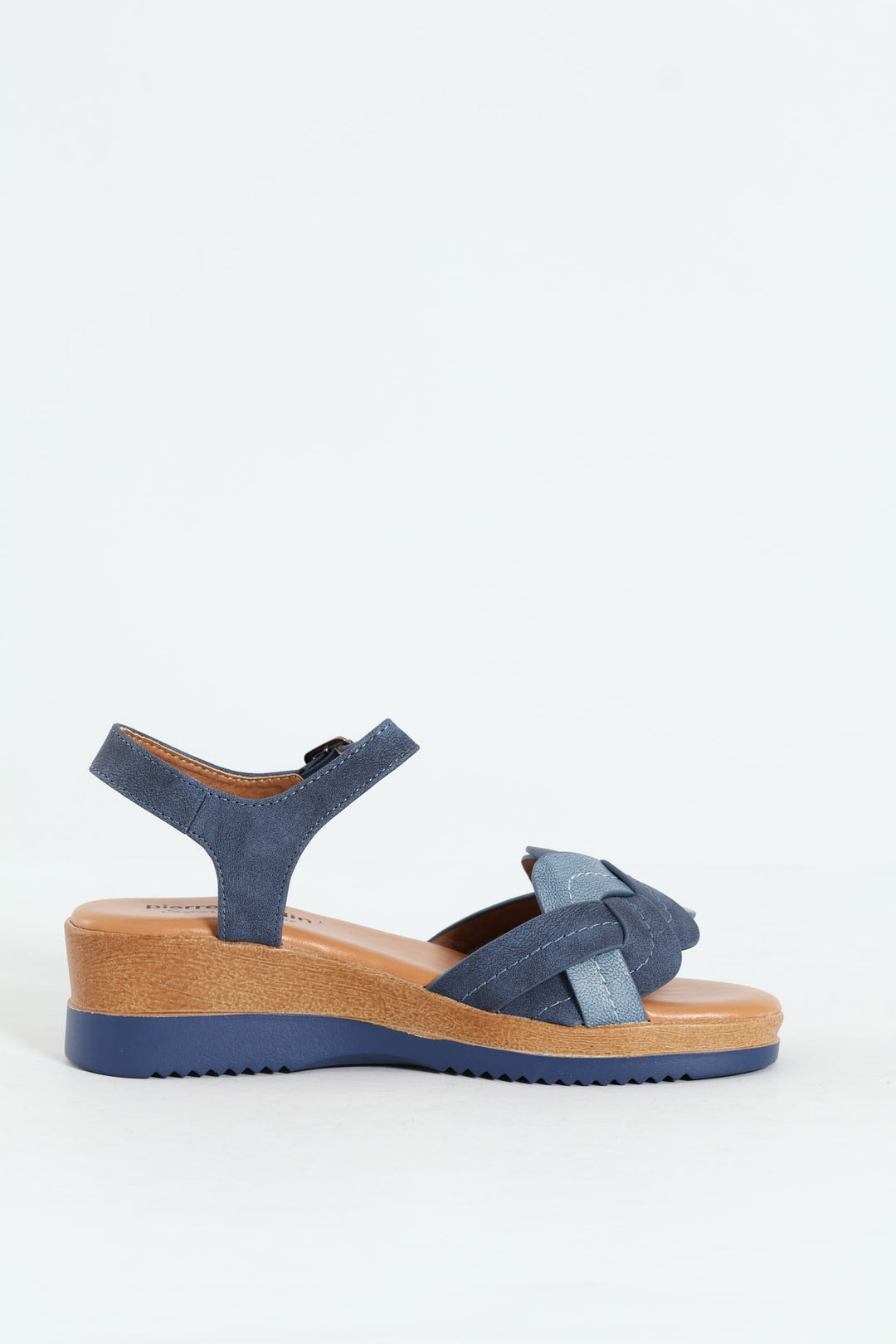 Lolly Woven Ankle Strap Platform Sandal - Denim