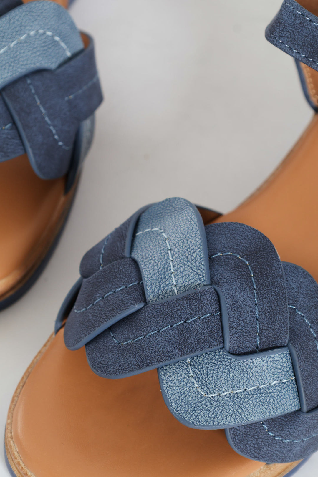 Lolly Woven Ankle Strap Platform Sandal - Denim