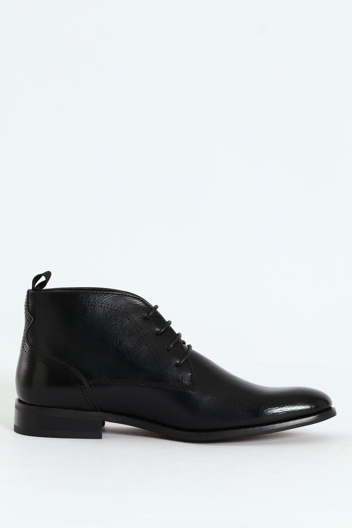 Lace Up Formal Boot - Black
