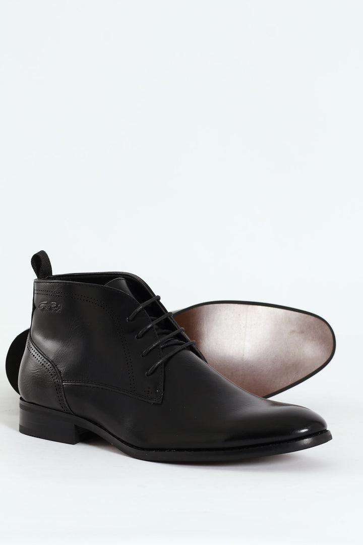 Lace Up Formal Boot - Black