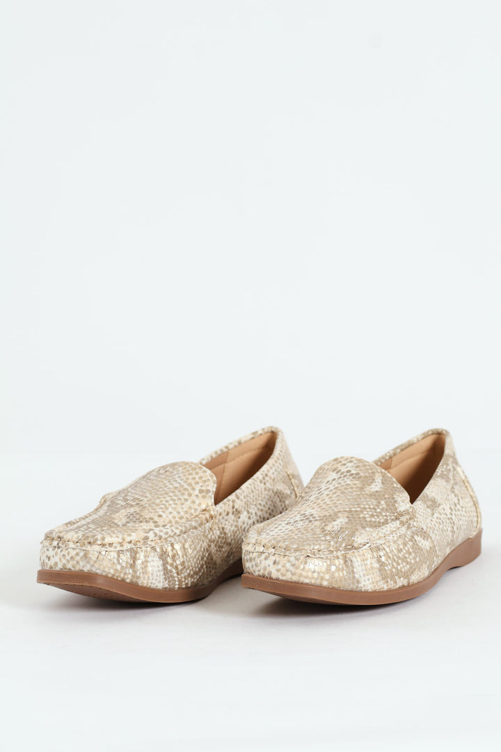 Kinsey Metallic Animal Loafer - Gold