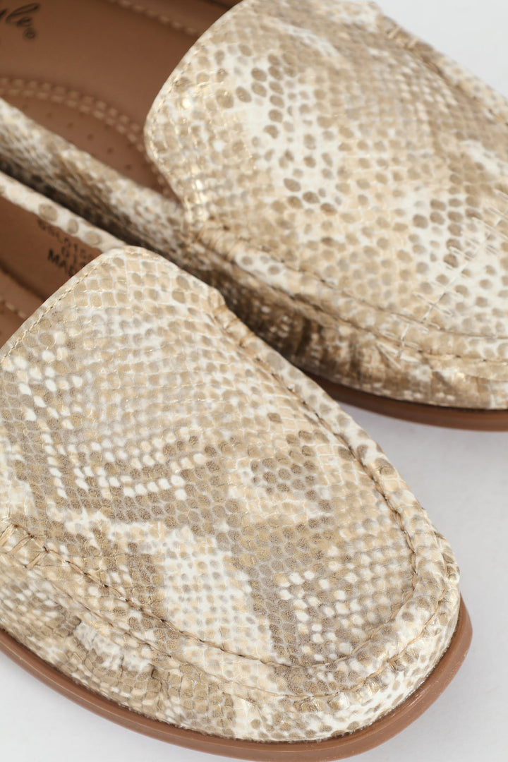 Kinsey Metallic Animal Loafer - Gold