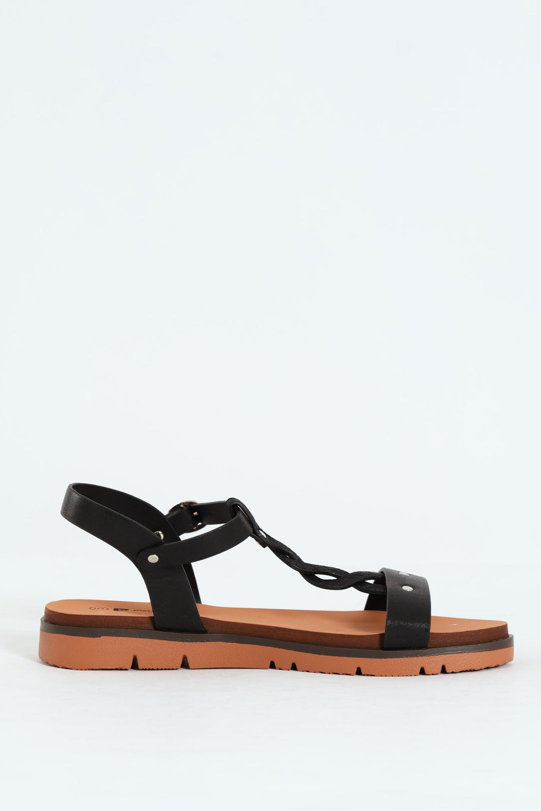 Jolie T-Strap Ankle Strap Sandal - Black