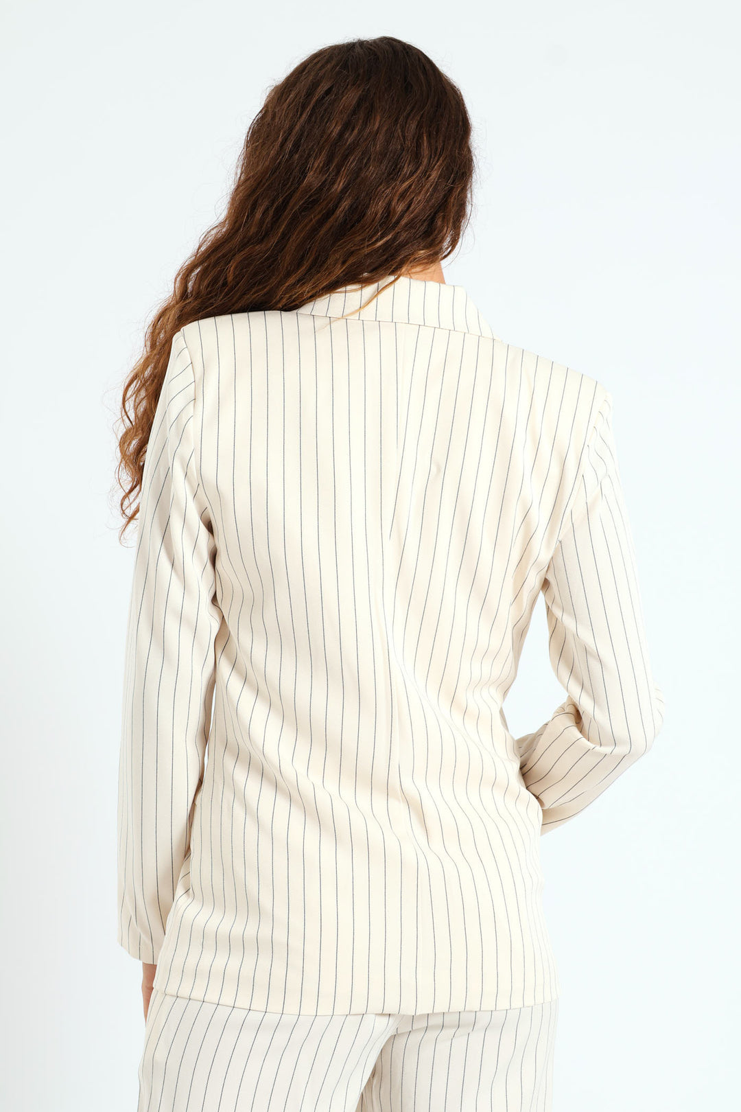 Double Pin Stripe Blazer - Cream