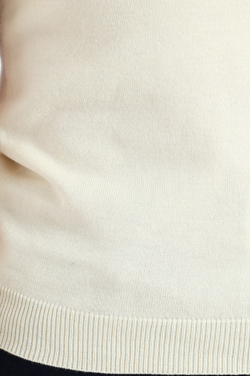 Constrast Tipped Tank - White