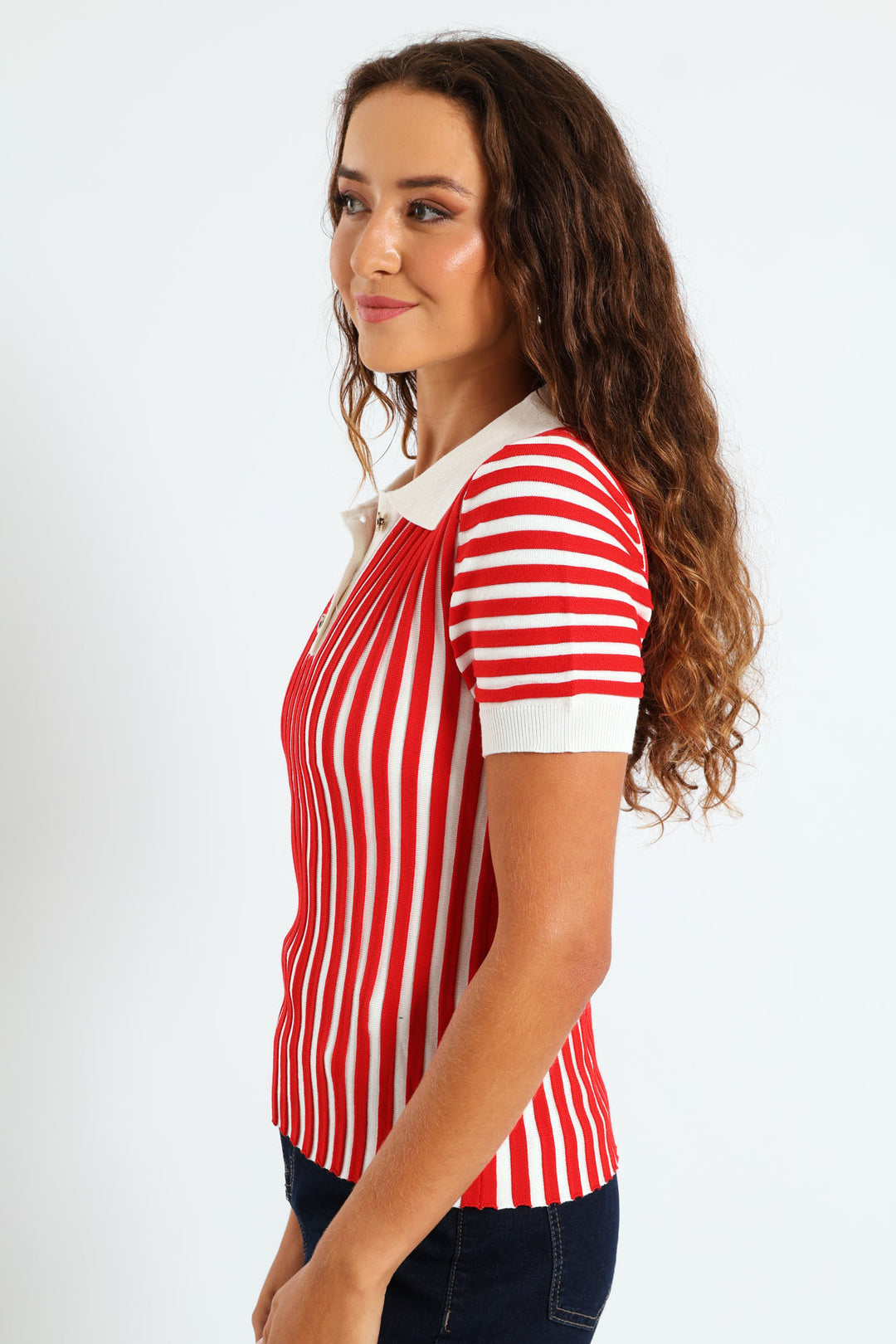 Button Two Tone Golfer - White/Red