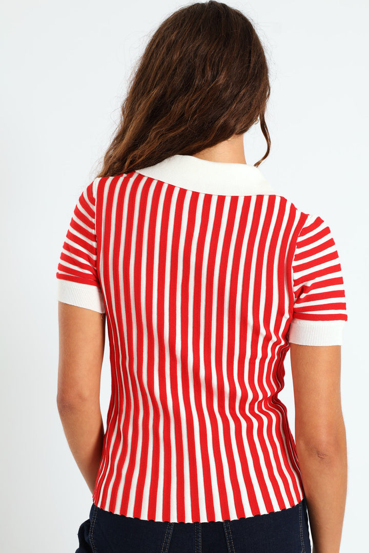 Button Two Tone Golfer - White/Red