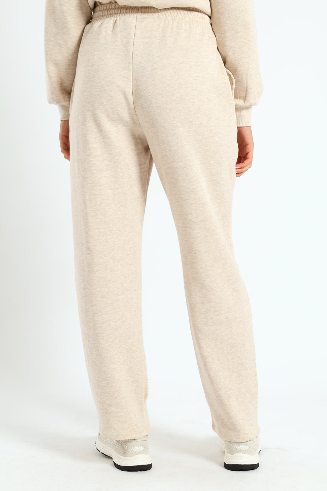 Wide Leg Jogger - Oatmeal Melange