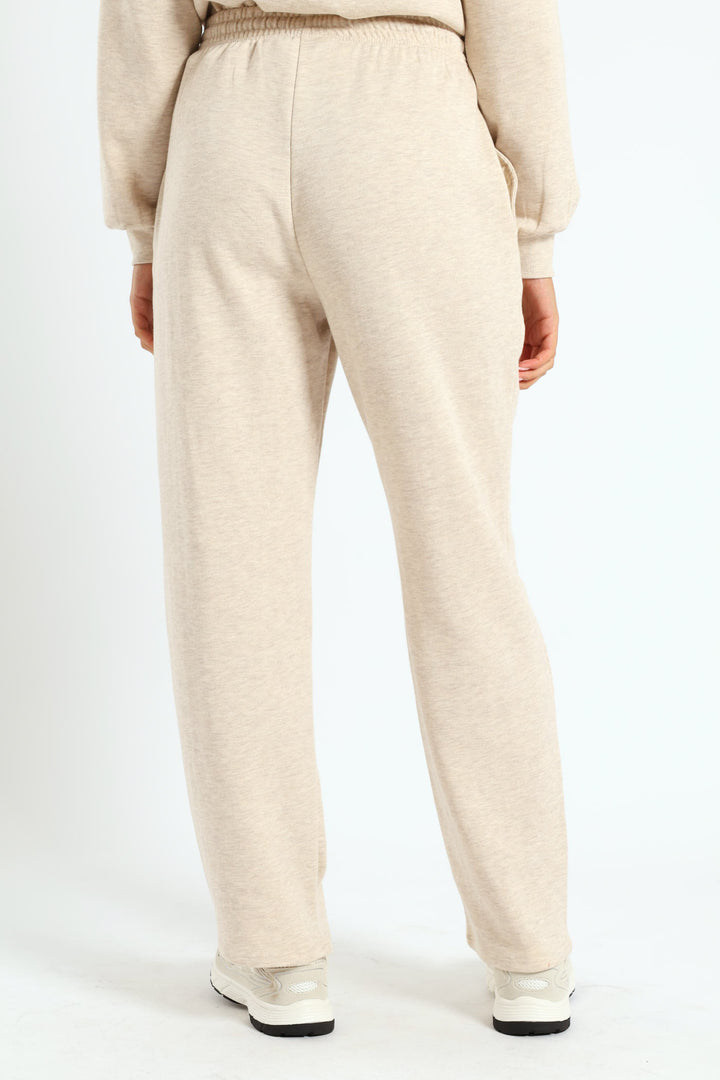 Wide Leg Jogger - Oatmeal Melange