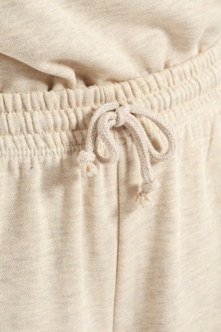 Wide Leg Jogger - Oatmeal Melange