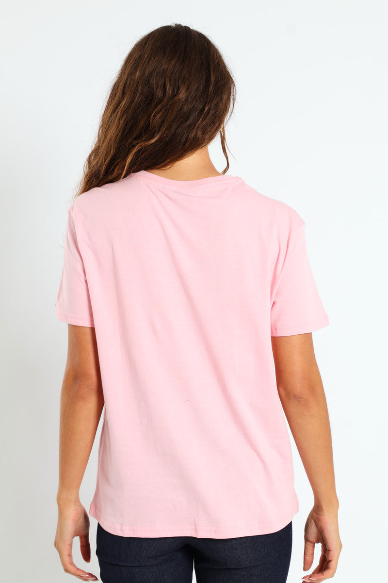 Heart, Soul & Love Foil Tee - Dark Blush