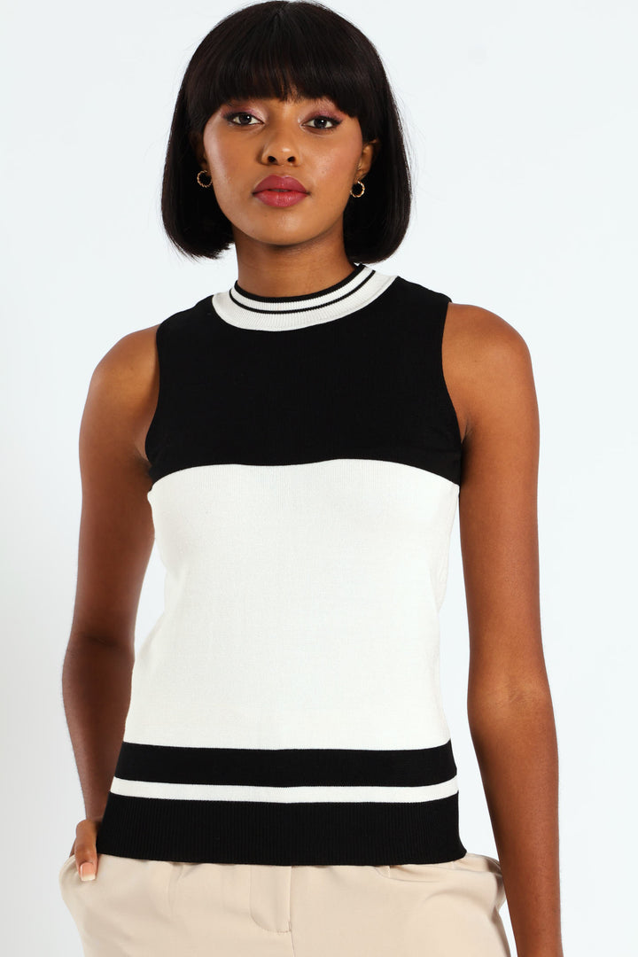 Turtle Neck Tank - Black