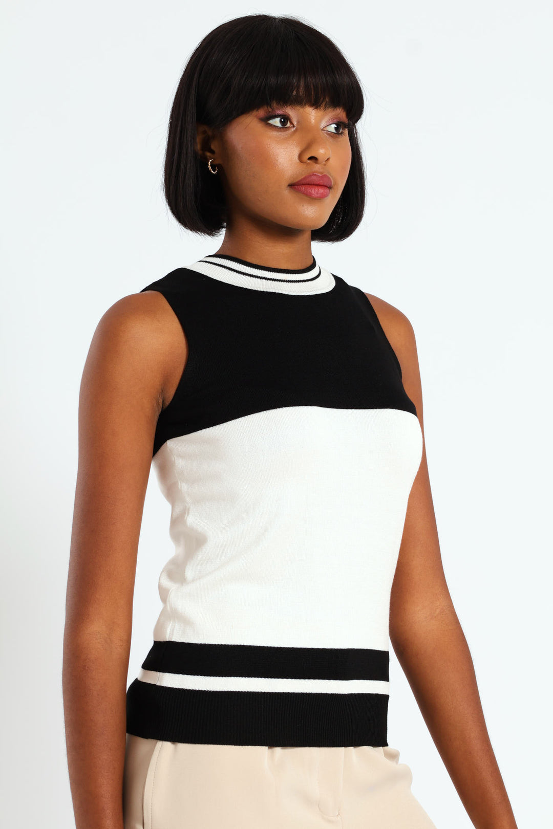 Turtle Neck Tank - Black