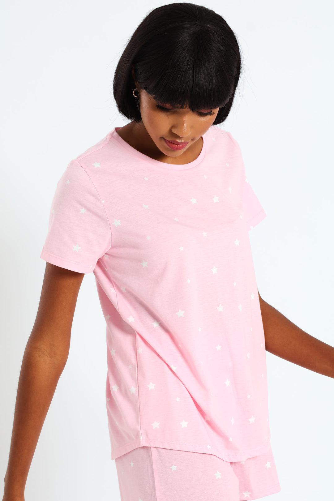 Stars Knit Tee - Pink
