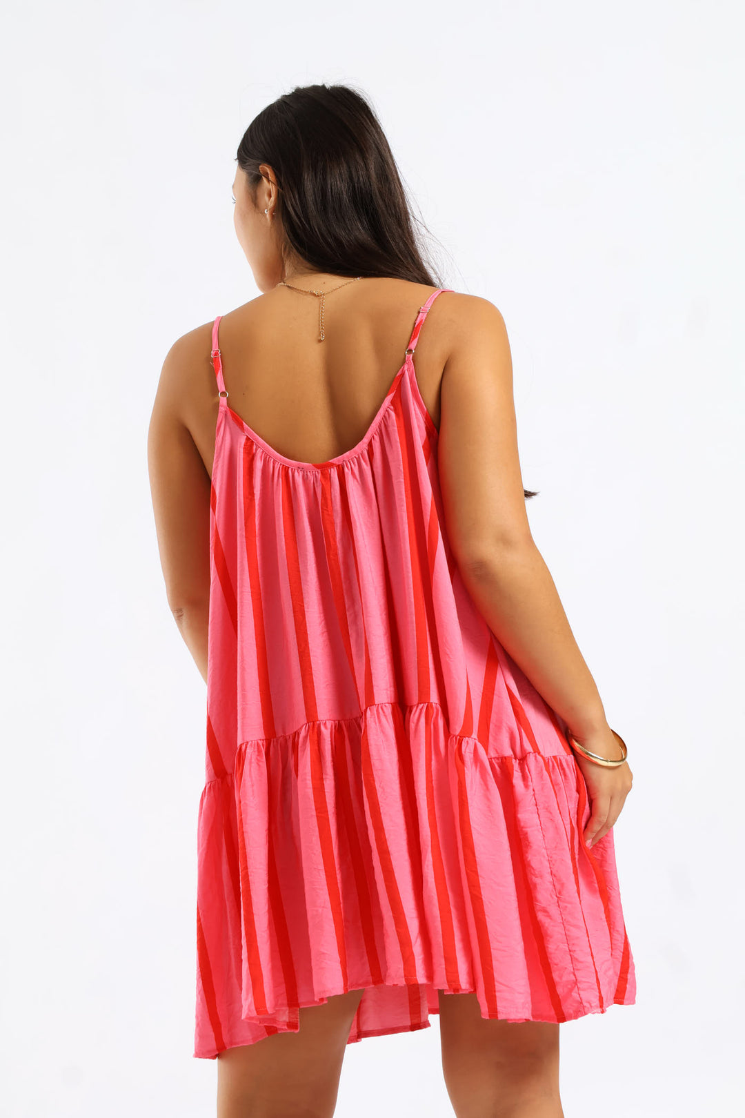 Love Stripe Drop Waist Boxy Dress - Pink