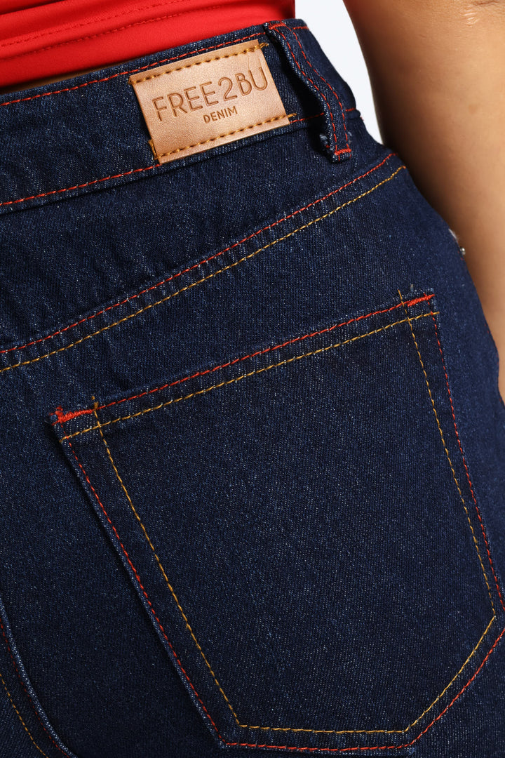 Turn Up Wide Leg Denim - Ink