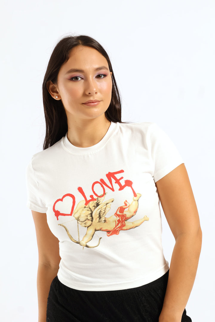 Cherub Love Baby Tee - Off White