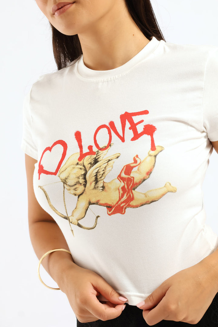 Cherub Love Baby Tee - Off White