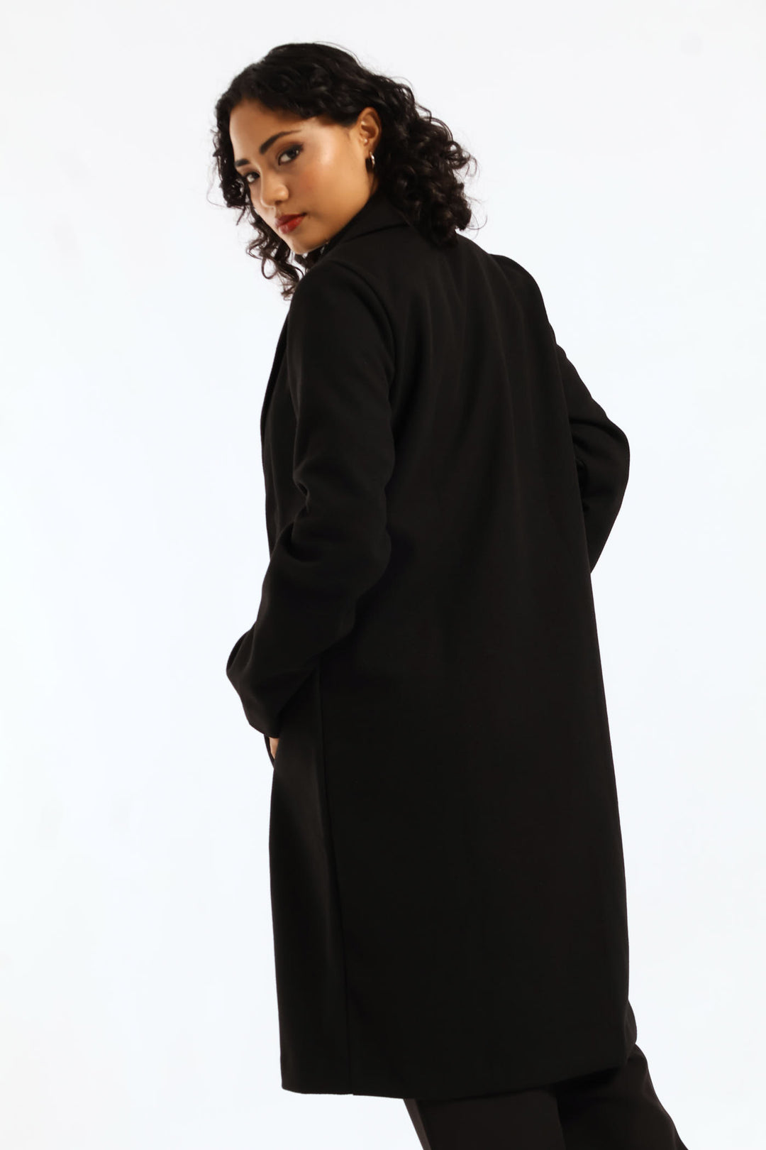 Basic Panelled Pocket Coat - Black