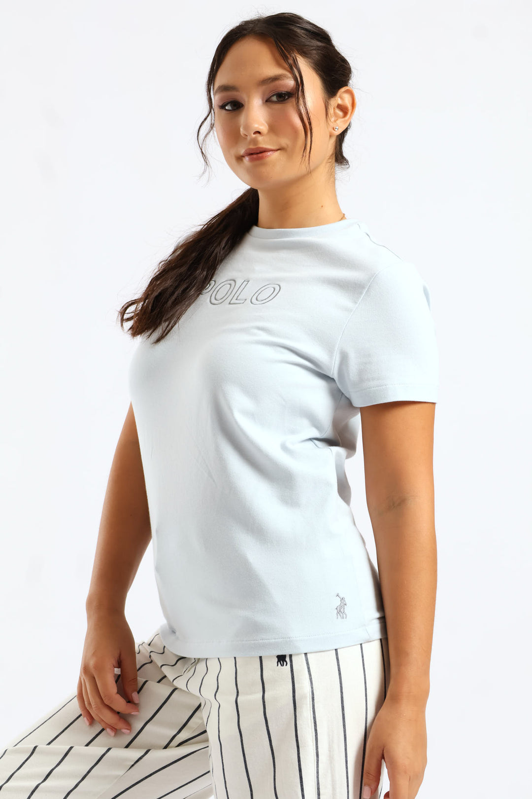 Amy Tonal Logo T-Shirt - Sky Blue