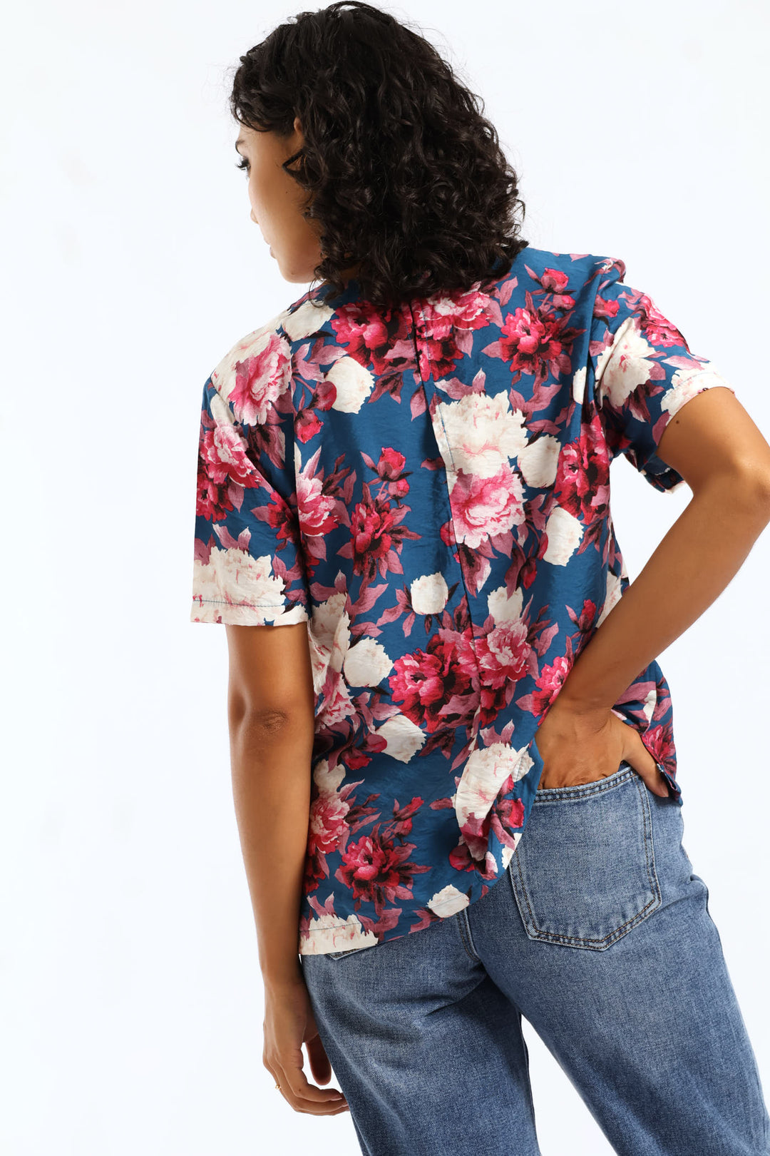 Short Sleeve Shell Print Tee - Navy