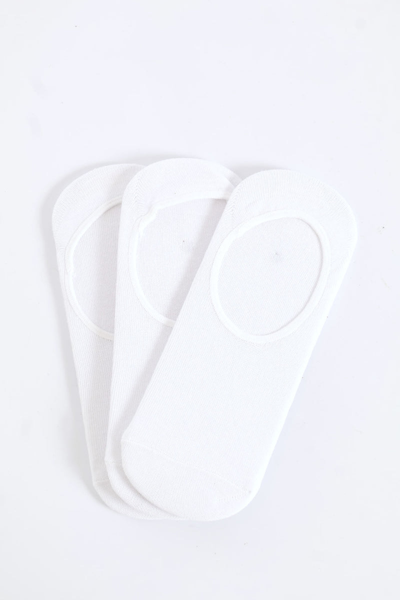 3 Pack Sneaker Socks - White