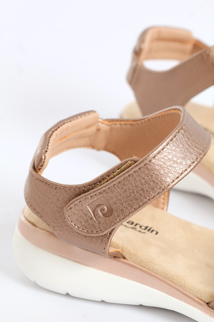 Double Strap Metallic Sandal - Bronze
