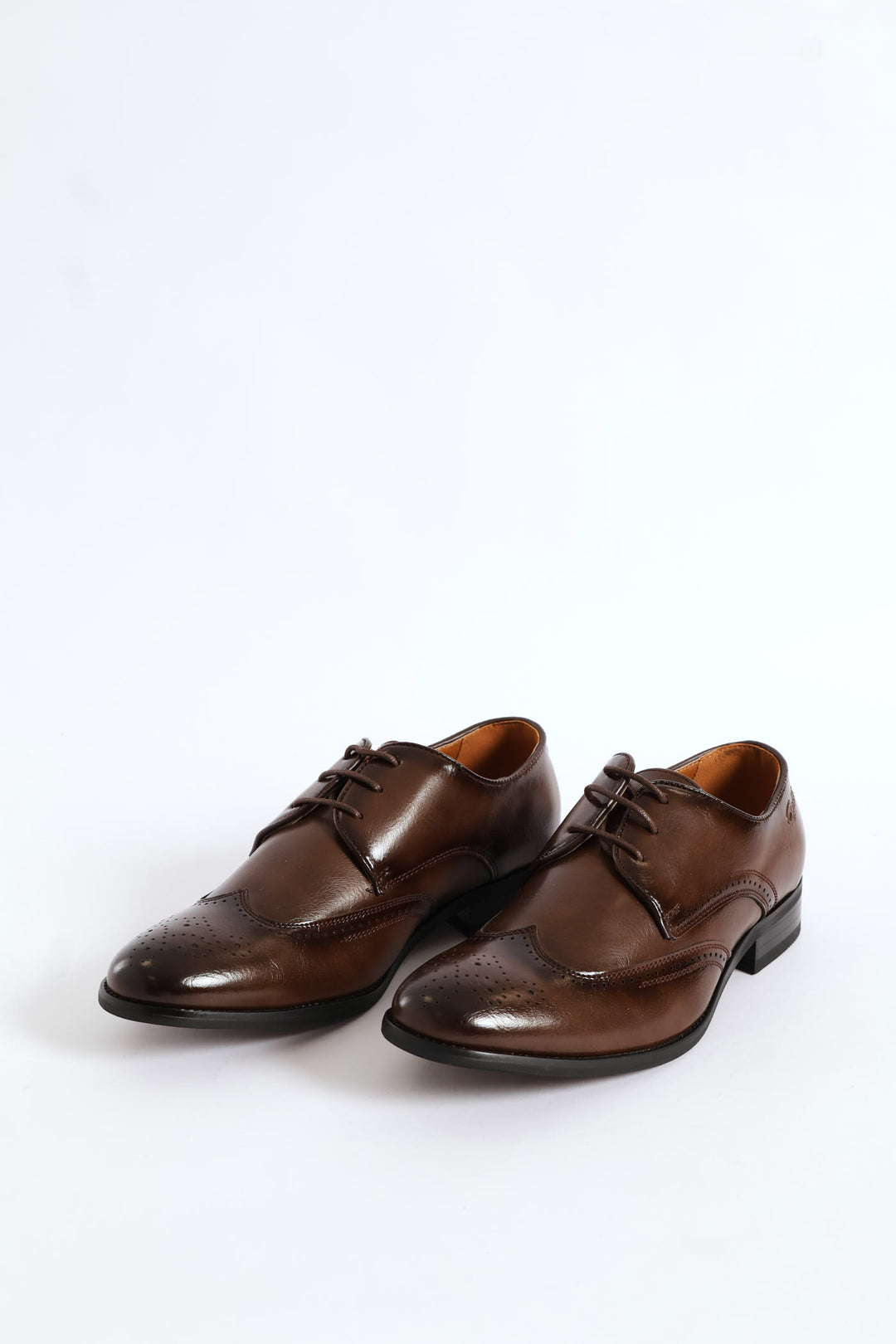 Brogue Wing Cap Derby Shoe - Brown