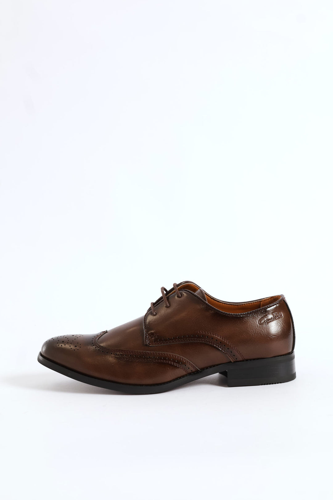 Brogue Wing Cap Derby Shoe - Brown