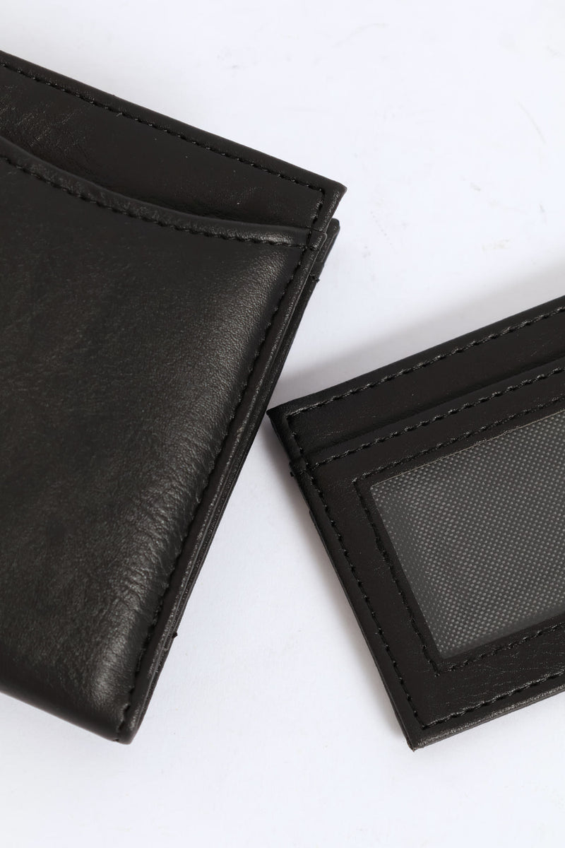 Bifold Stitched Wallet - Black
