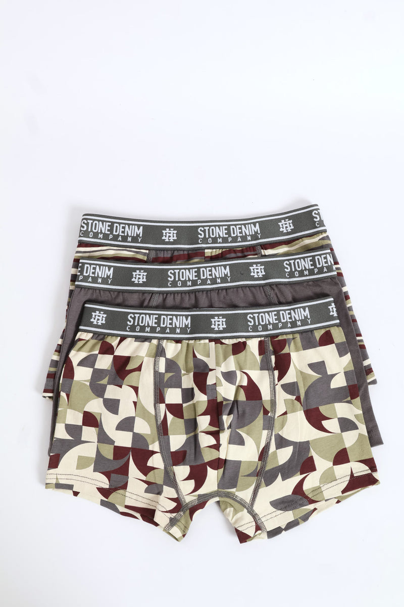 3 Pack Hi Fashion Trunks - Red