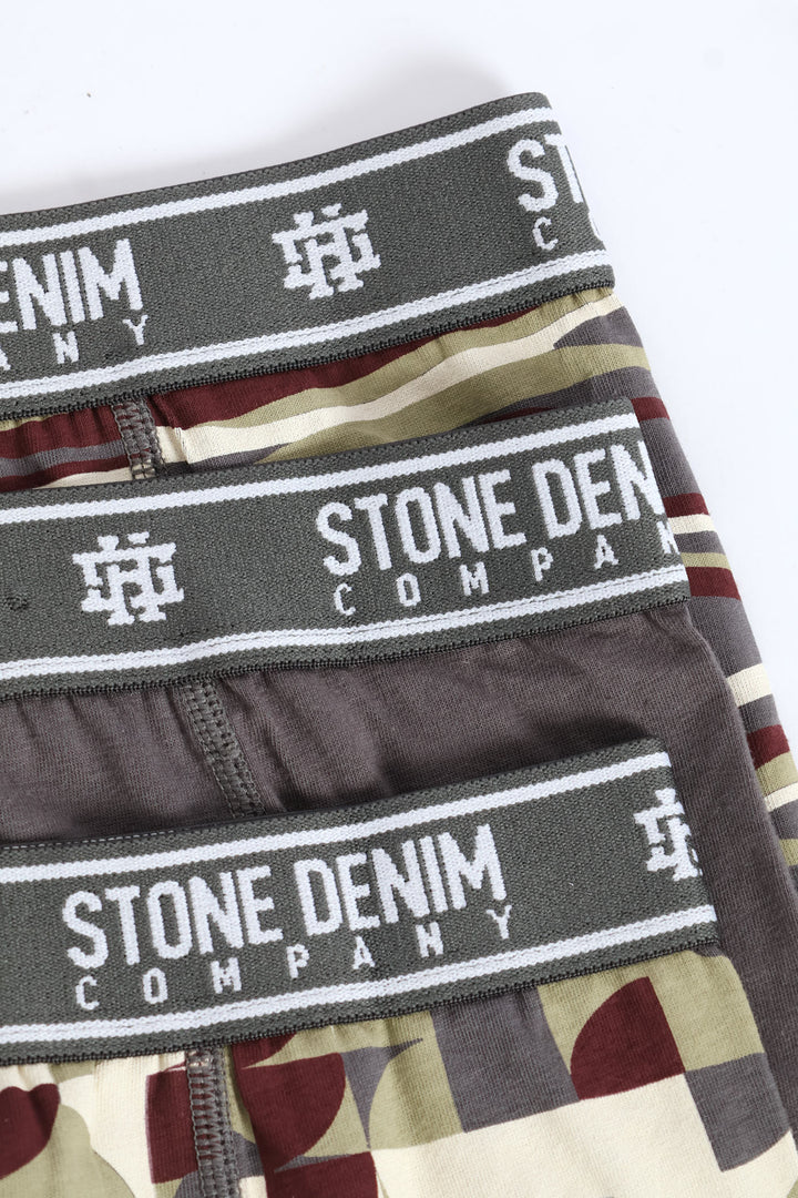 3 Pack Hi Fashion Trunks - Red