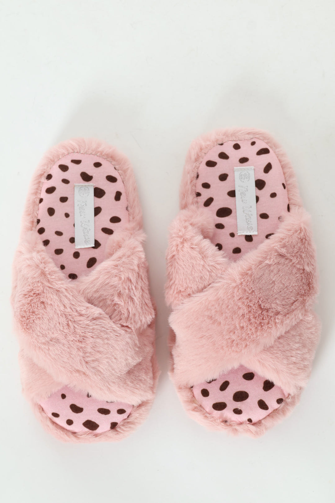 Girls Leopard Open Toe Slipper - Pink