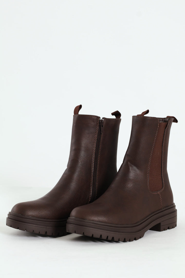 Chunky Chelsea Boot - Chocolate