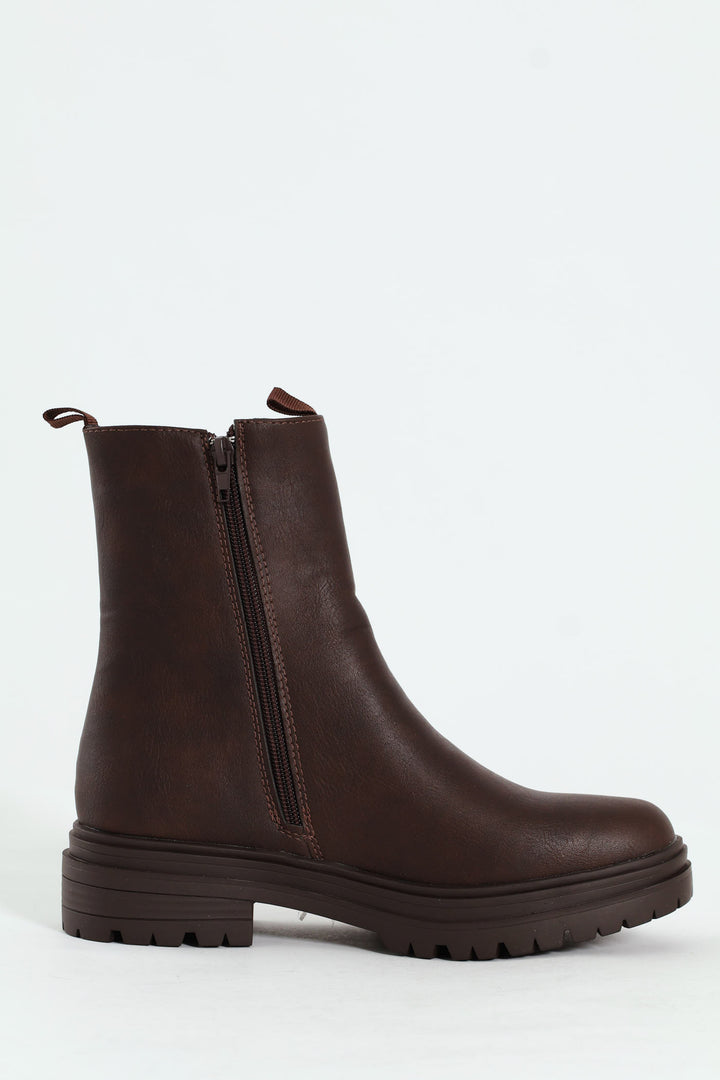 Chunky Chelsea Boot - Chocolate
