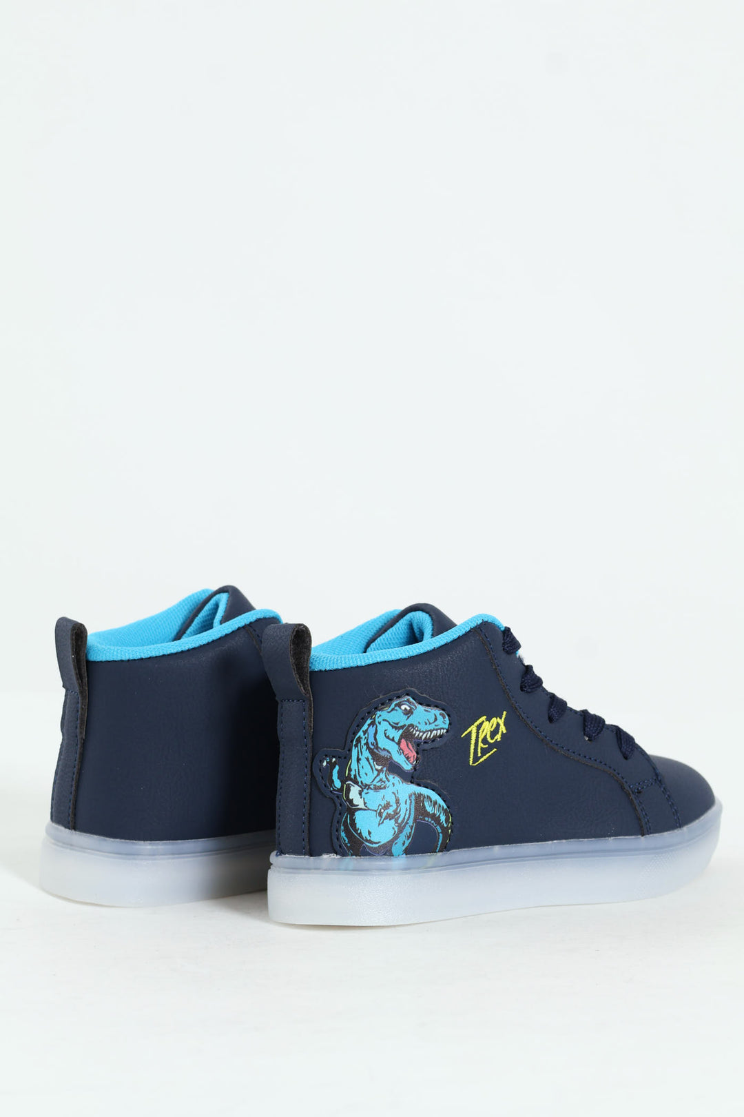Pre-Boys Dino Light-Up High-Top Sneaker - Navy