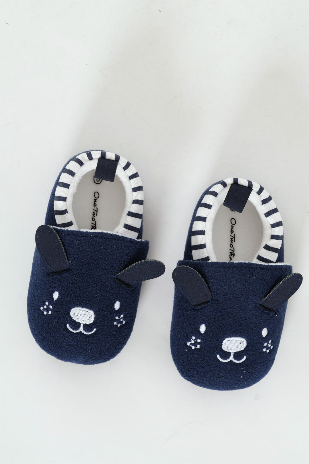 Baby Boys Stripe Colourblock Slipper - Navy