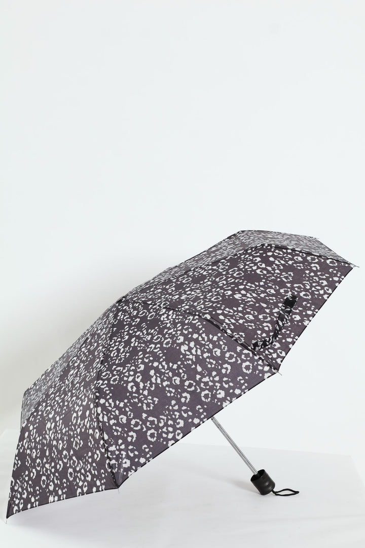 Petal Printed Umbrella - Black/White