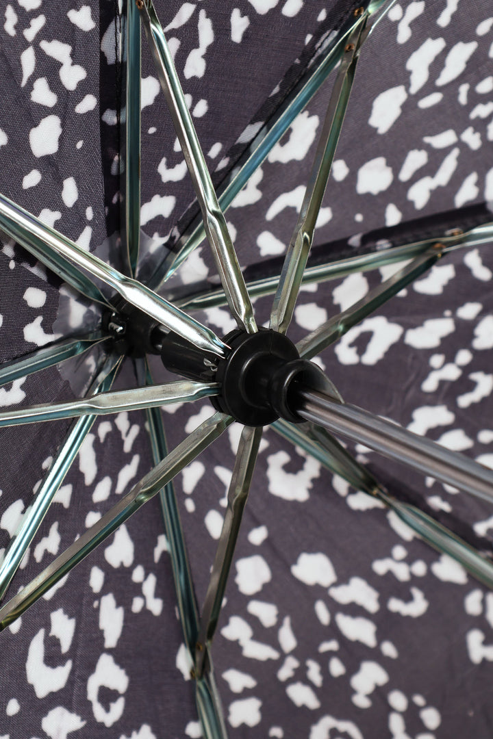 Petal Printed Umbrella - Black/White