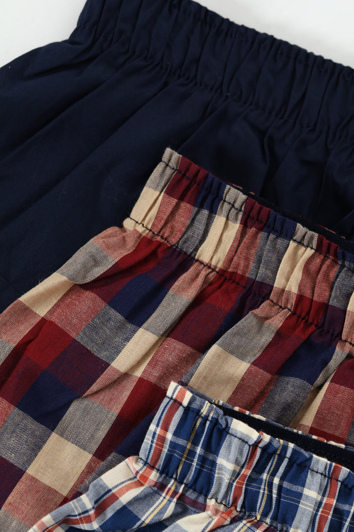 3 Pack Value Woven Boxer - Red/Blue