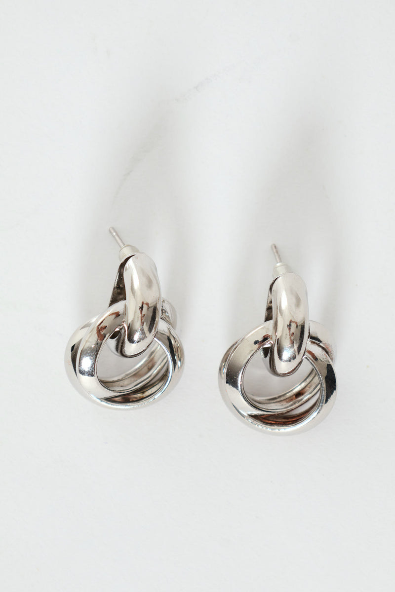 Twisted Knot Earring - Silver