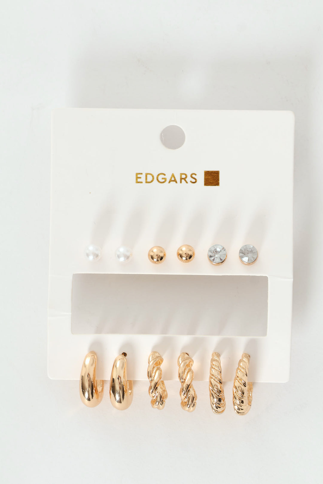 6 Pack Hoops & Studs - Gold