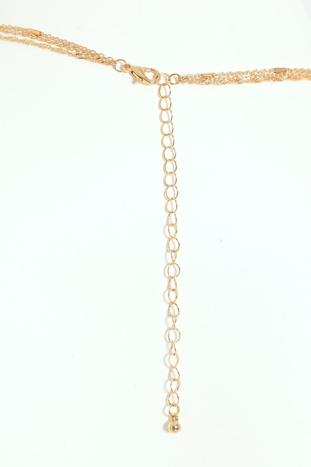 3 Layer Faux Pearl Pendant Necklace - Gold