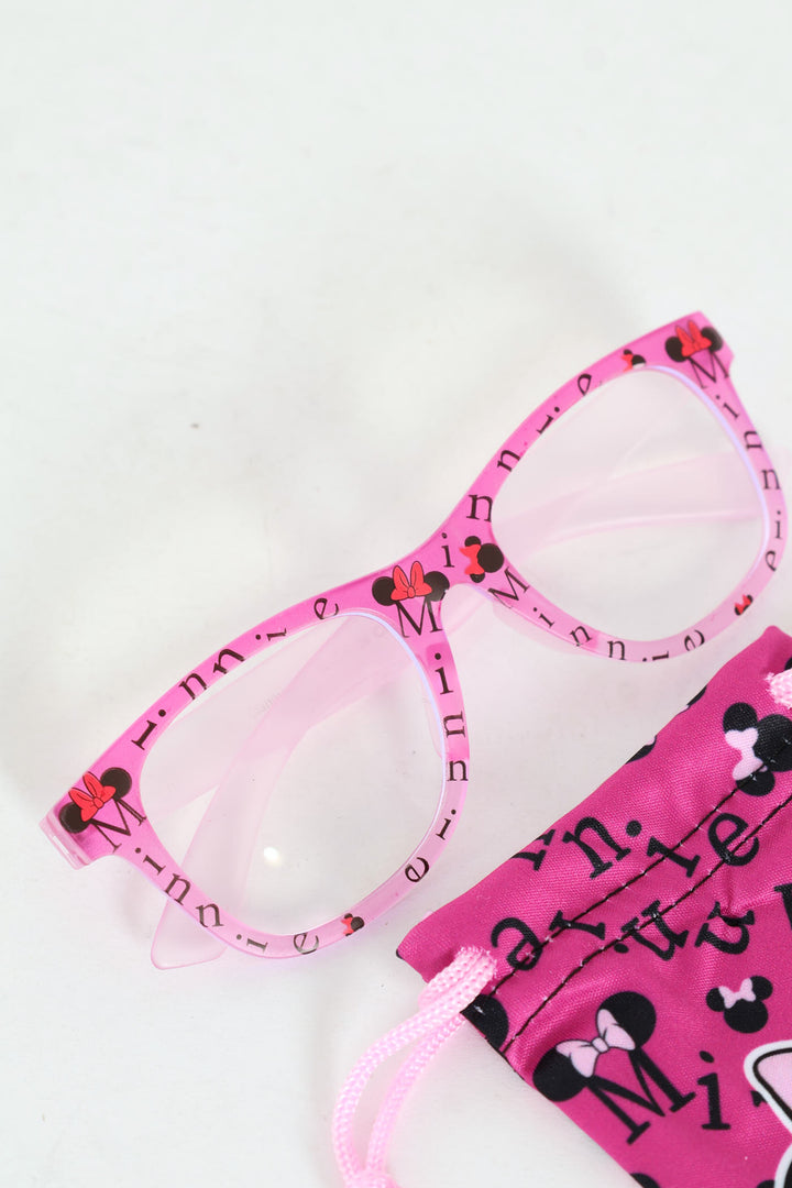 Pre-Girls Minnie Blue Light Glasses & Pouch - Pink