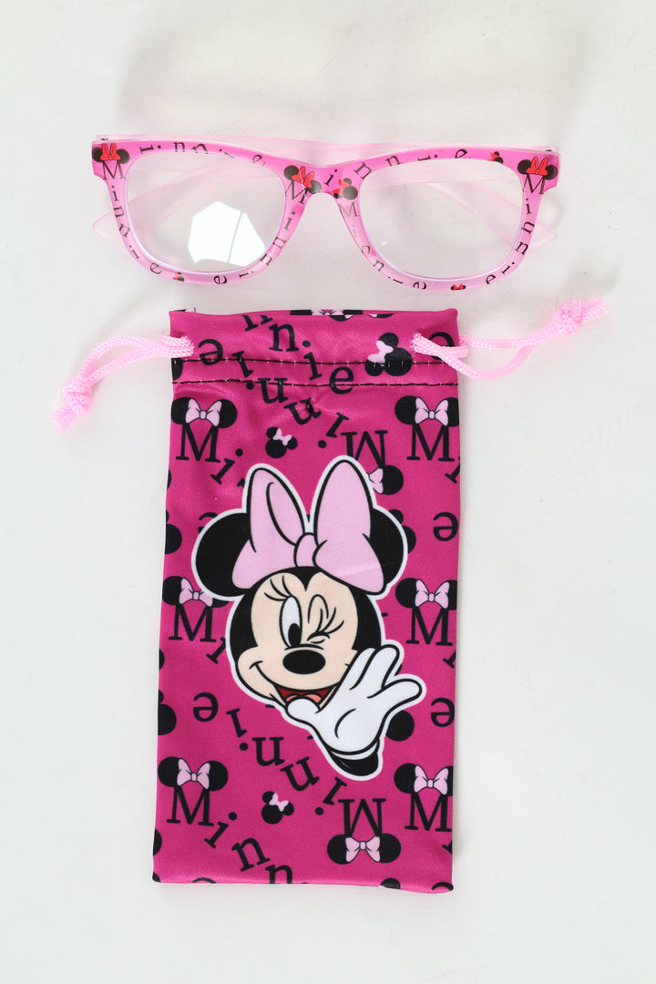 Pre-Girls Minnie Blue Light Glasses & Pouch - Pink
