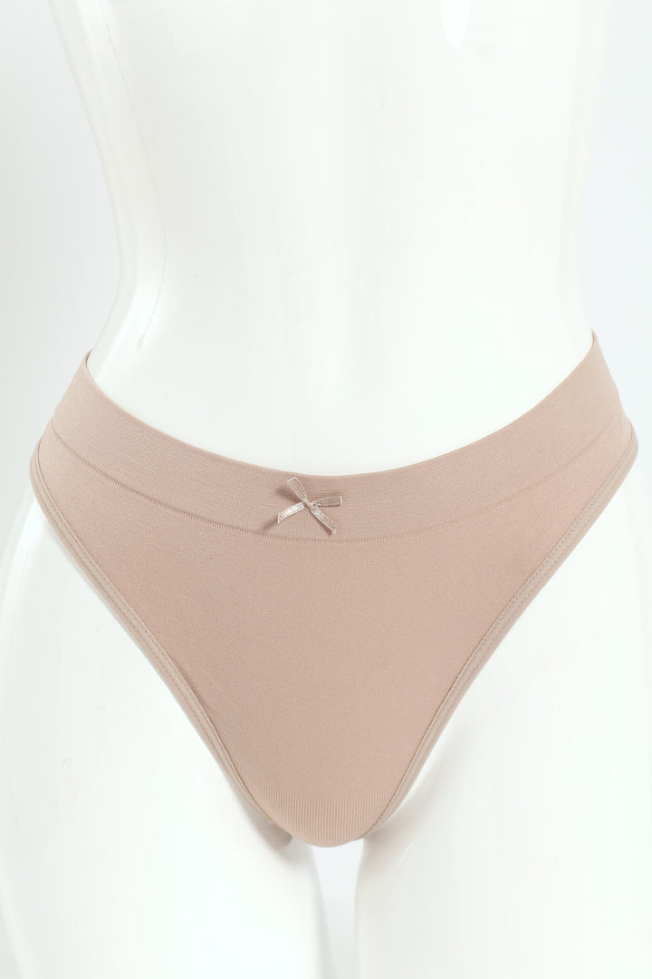 3 Pack Seamless Thong Panties - Lavender/Goat/Black