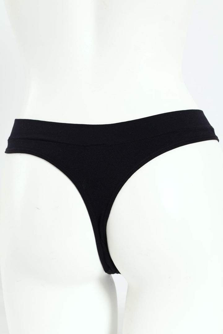 3 Pack Seamless Thong Panties - Lavender/Goat/Black