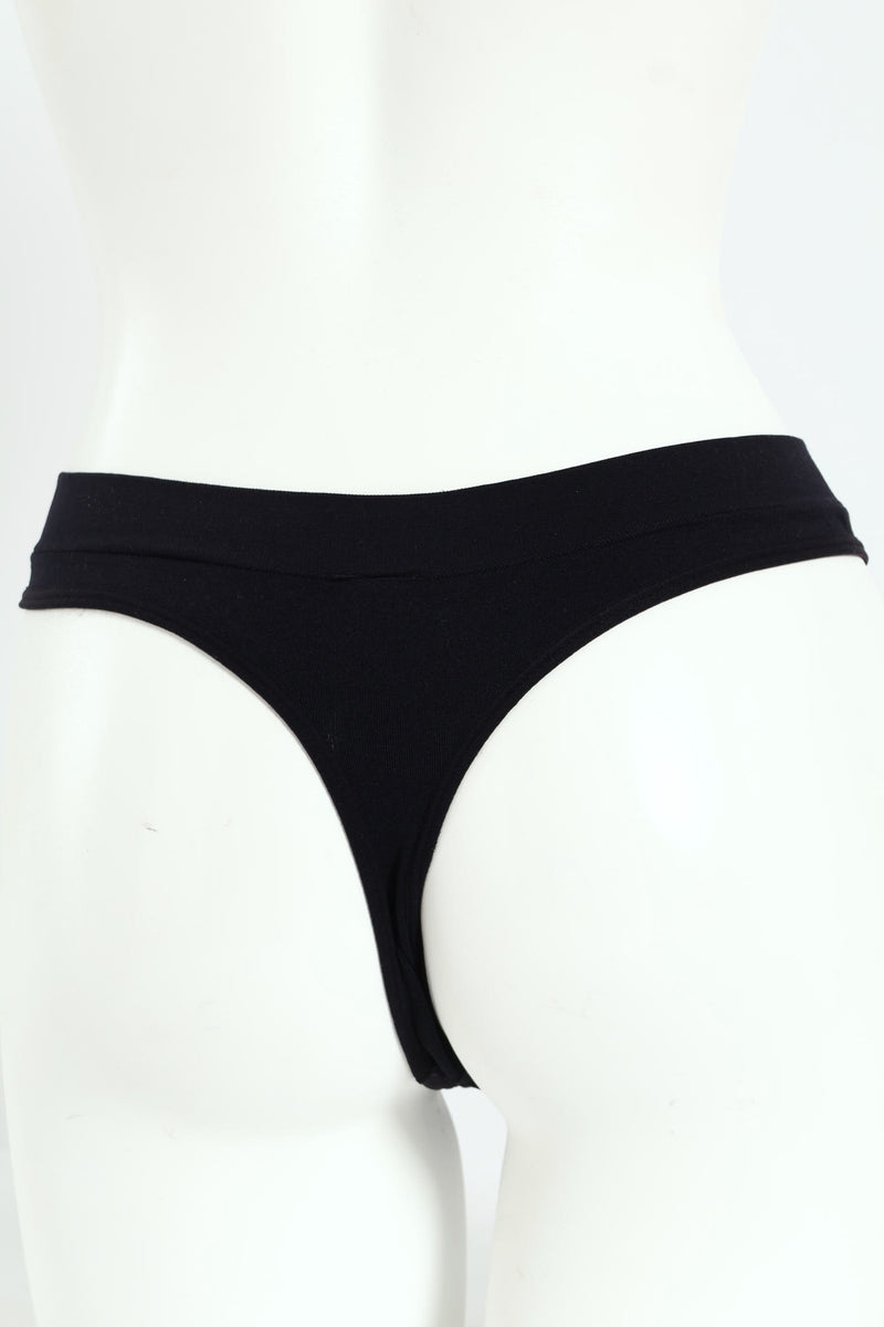 3 Pack Seamless Thong Panties - Lavender/Goat/Black