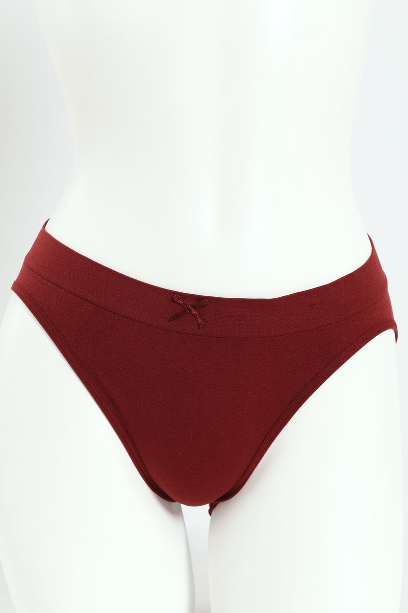 3 Pack Seamless Bikini Panties - Port/Rose/Black